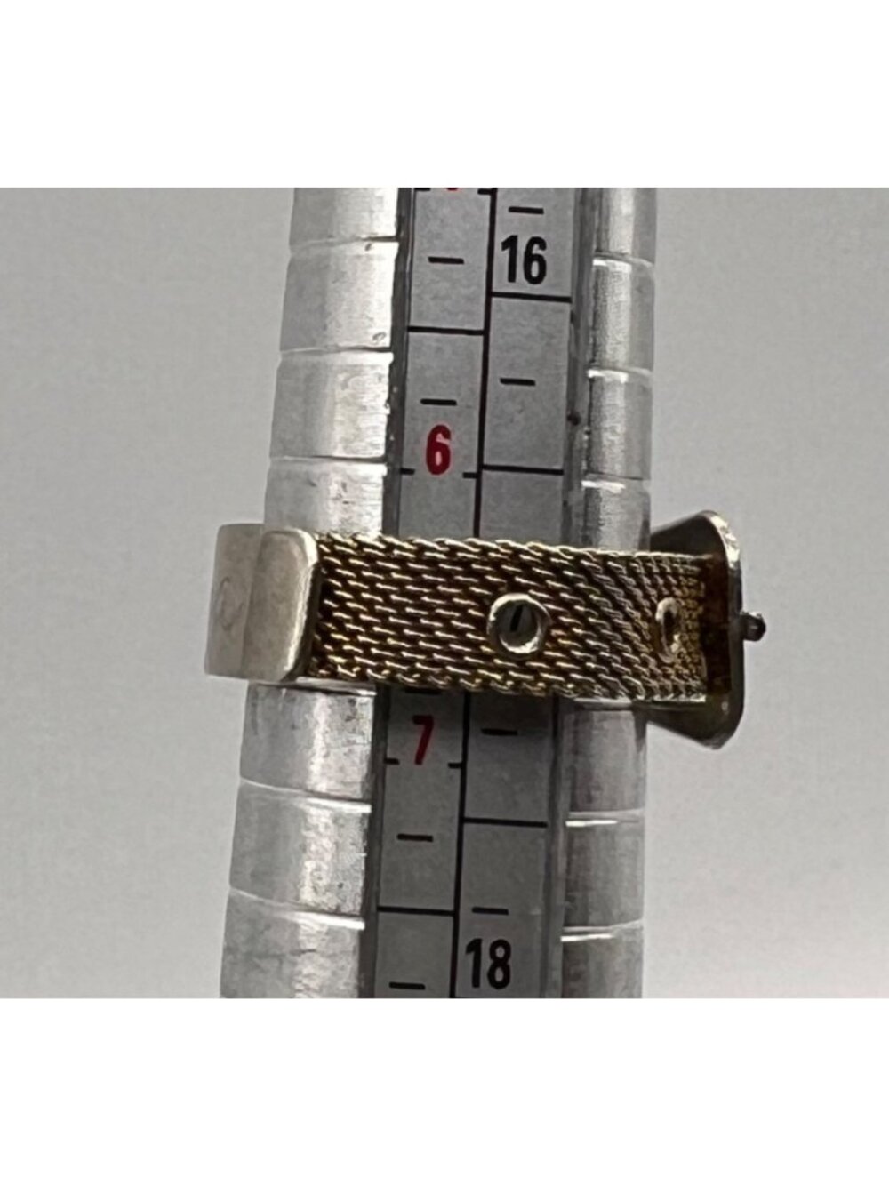 Vintage Gold Tone ID Bracelet Ring Set "Regina" Mesh Belt Buckle Adjustable - Picture 8 of 10